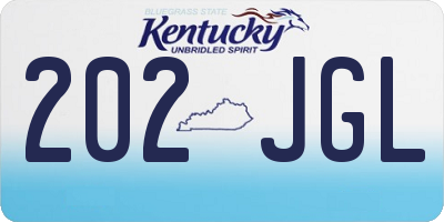 KY license plate 202JGL