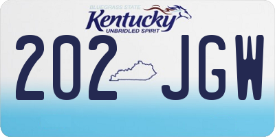 KY license plate 202JGW
