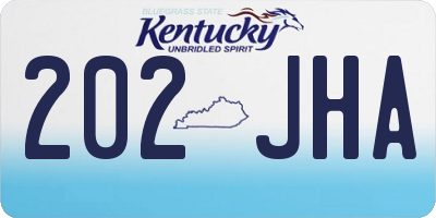 KY license plate 202JHA