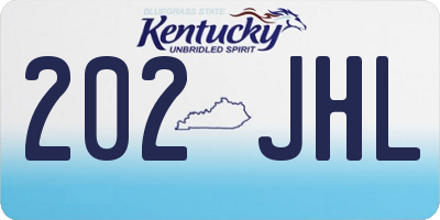 KY license plate 202JHL
