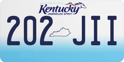 KY license plate 202JII