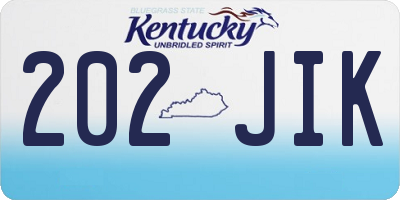KY license plate 202JIK