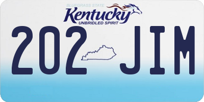 KY license plate 202JIM