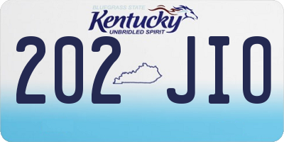 KY license plate 202JIO
