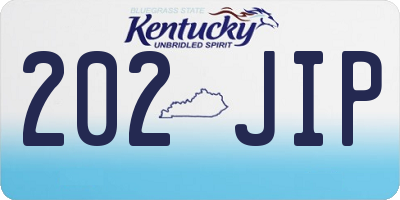 KY license plate 202JIP