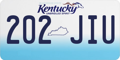 KY license plate 202JIU