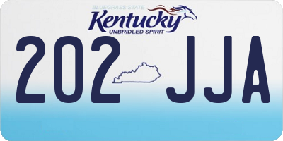 KY license plate 202JJA