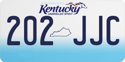 KY license plate 202JJC
