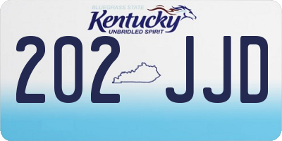 KY license plate 202JJD