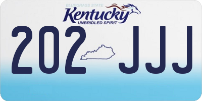 KY license plate 202JJJ