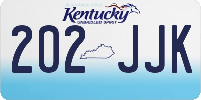 KY license plate 202JJK