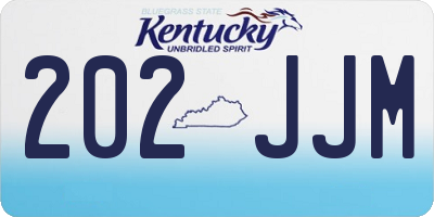 KY license plate 202JJM