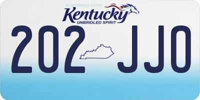 KY license plate 202JJO