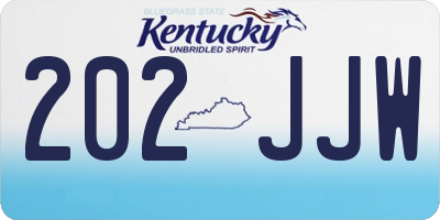 KY license plate 202JJW