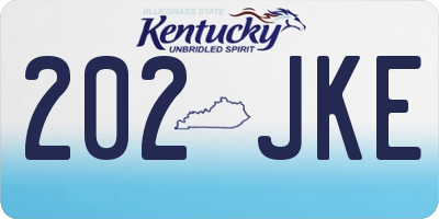 KY license plate 202JKE