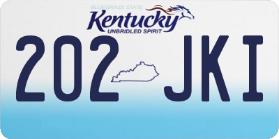 KY license plate 202JKI