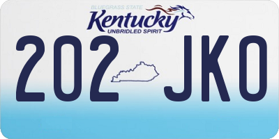 KY license plate 202JKO