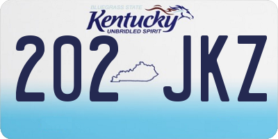 KY license plate 202JKZ