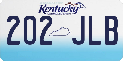 KY license plate 202JLB