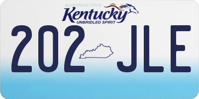 KY license plate 202JLE