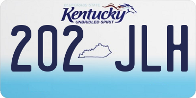 KY license plate 202JLH