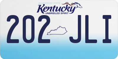 KY license plate 202JLI