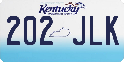 KY license plate 202JLK