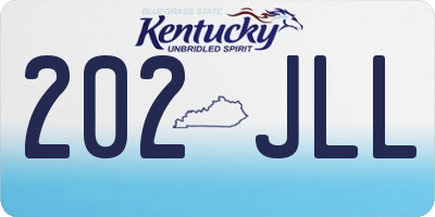 KY license plate 202JLL