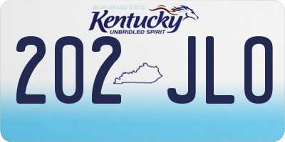 KY license plate 202JLO