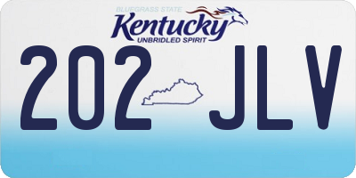 KY license plate 202JLV