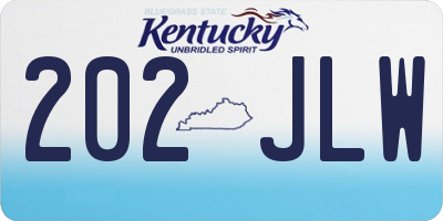 KY license plate 202JLW