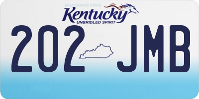 KY license plate 202JMB