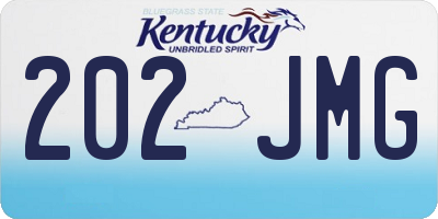 KY license plate 202JMG