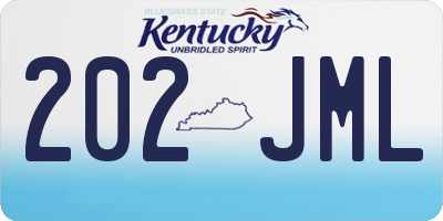 KY license plate 202JML