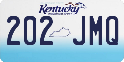 KY license plate 202JMQ