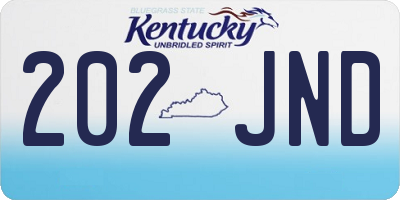 KY license plate 202JND