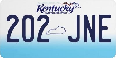 KY license plate 202JNE