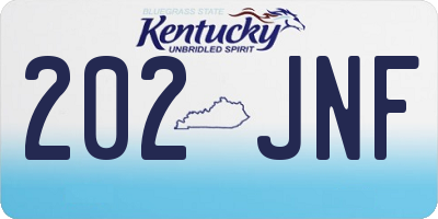 KY license plate 202JNF