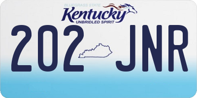 KY license plate 202JNR