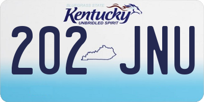 KY license plate 202JNU