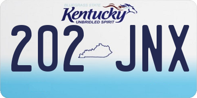 KY license plate 202JNX