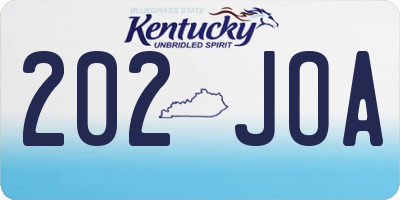 KY license plate 202JOA