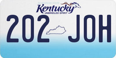 KY license plate 202JOH