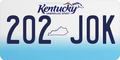 KY license plate 202JOK