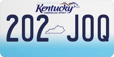 KY license plate 202JOQ