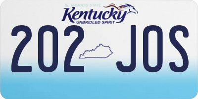 KY license plate 202JOS