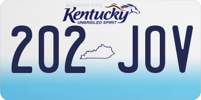 KY license plate 202JOV
