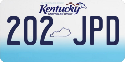 KY license plate 202JPD