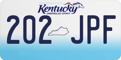 KY license plate 202JPF