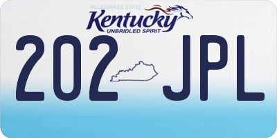 KY license plate 202JPL